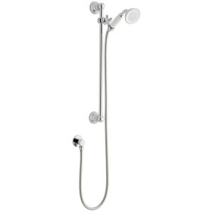 CLIFTON SHOWER ACCESSORIES Shower Traditional Slide Rail Kit - Includes Chrome Hose, Shower Head + Wall Mount