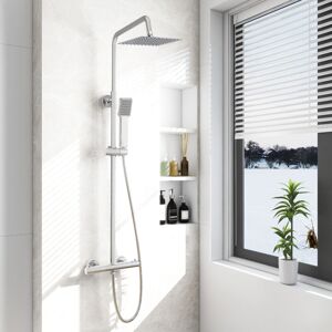 Sky Bathroom - Exposed Shower Mixer Bathroom Twin Head Thermostatic Round Bar Set