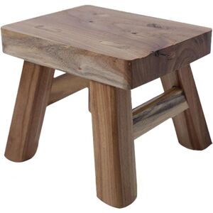 XUIGORT Small wooden step stool for children, non-slip square seat for kitchen, bathroom (varnished)