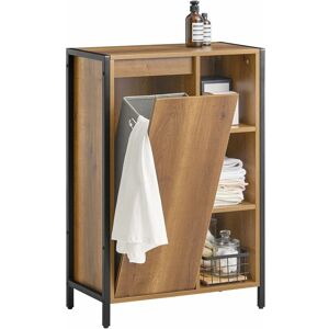 Bathroom Cabinet Bathroom Storage Cabinet with Laundry Basket and Storage Compartments,BZR65-PF - Sobuy