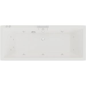 Square 1800mm x 800mm 12 Jet Chrome V-Tec Double Ended Whirlpool Bath - White - Wholesale Domestic