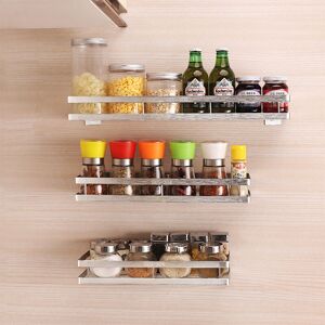 Livingandhome - 30CM Stainless Steel Wall Mounted Spice Rack Kitchen Storage Organizer