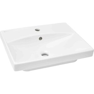 Brevis Hanging washbasin with tap hole in the middle, 50,5x40x14cm (SATBRE5040S) - Swiss Aqua Technologies