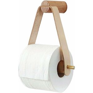 LANGRAY Toilet Roll Holder, Country Style Wooden Towel Rack Wall Mounted Toilet Paper Holder, Multi-Function Toilet Roll Stand for Bathroom and Kitchen(White)