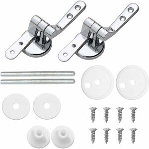 Toilet Seat Hinge Clips, Set of 2 Replacement Toilet Seat Hinges with Zinc Alloy Fixings - Alwaysh