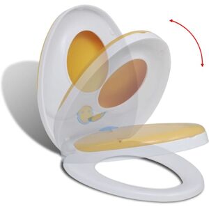 Vidaxl - White & Yellow Soft-close Toilet Seat Adults/Children Yellow