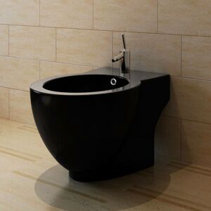 Sweiko - Round Bidet Stand Black High-quality Ceramic VDFF03665UK