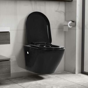 SWEIKO Wall Hung Rimless Toilet Ceramic Black FF145238UK