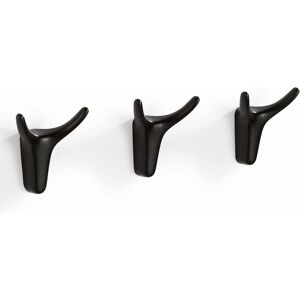 Towel Hooks Set of 3 Adhesive Horn Shaped Wall Hooks for Bathroom and Kitchen Black Groofoo