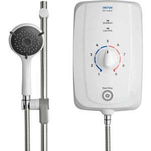 Omnicare Thermostatic Electric Shower 8.5KW White 5 Spray TEOMN81 - White - Triton