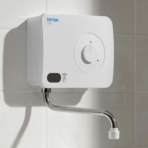 T30i Infrared 3kW 240V Over Sink Electric Hand Wash Water Heater Unit - White - Triton