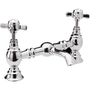 Beaumont Luxury 2-Hole Basin Mixer Tap Pillar Mounted - Chrome - Nuie