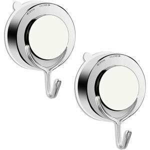 Vacuum Suction Cup Hook for Bathroom Toilet Kitchen Powerful Towel Hook Shower Bathrobe Hook Stainless Steel (2pack) - Alwaysh