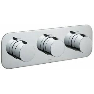 Altitude 2 Outlet 3 Handle Horizontal Thermostatic Shower Valve - Chrome - TAB-128/2-H-ALT-C/P - Chrome - Vado