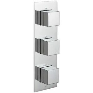 Notion 2 Outlet 3 Handle Vertical Thermostatic Tablet Shower Valve - Chrome - TAB-128/2-NOT-C/P - Chrome - Vado