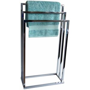 Bathroom Towel Rack Store Chrome Freestanding 3 Rail Modern - Silver - Vale Designs