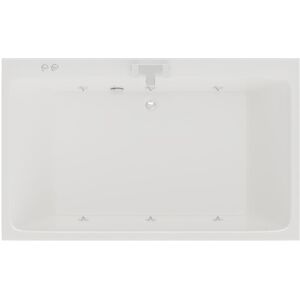 Verna 1800mm x 1100mm 6 Jet Chrome V-Tec Double Ended Whirlpool Bath - White - Wholesale Domestic