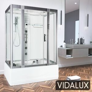 Aegean 1350 Steam Shower Whirlpool 1350 x 800 White Glass - Vidalux