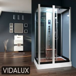 Alto Hydro Shower 1200 x 900 Black Glass - Vidalux