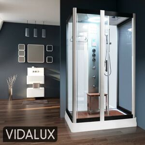 Alto Hydro Shower 1200 x 900 White Glass - Vidalux