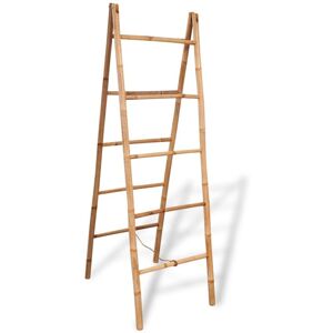 Double Towel Ladder with 5 Rungs Bamboo 50x160 cm vidaXL - Brown