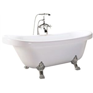 Simba Vintage freestanding bathtub 170 x 80 cm with silver feet with faucet - Margherita