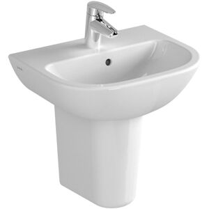 Vitra - S20 Cloakroom Basin and Small Semi Pedestal 450mm Wide 1 Tap Hole
