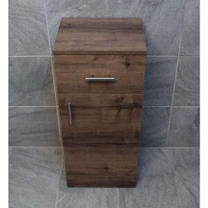 Hydros - Walnut Oak Finish Drawerline Unit Bathroom Storage Cupboard 350mm - Walnut Oak