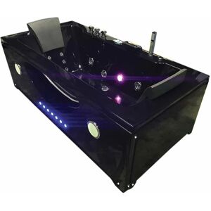 Simba Hydromassage bathtub Black Chromotherapy 180 x 90 cm - Harmony