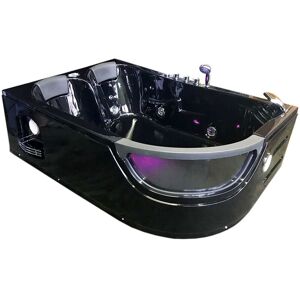 Simba Whirlpool bathtub 180 x 120 cm black Chromotherapy 2 people - Pegaso