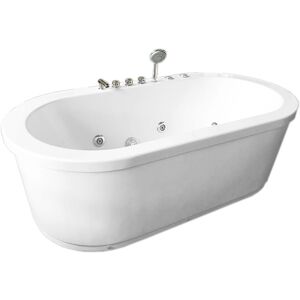 Simba White freestanding whirlpool tub 185 x 95cm - Cancun