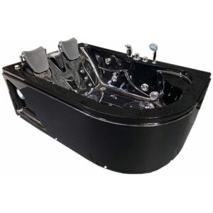 Simba Whirlpool Tub black 170 x 115 cm for 2 people - Black Havana