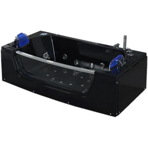 Simba Whirlpool bathtub black 180 x 90 cm Chromotherapy – Jamaica