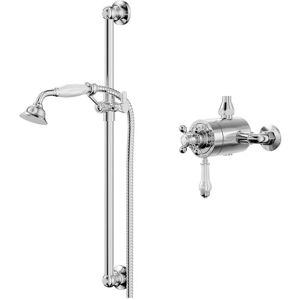 Traditional Polished Chrome Exposed Thermostatic Shower Valve with Slide Rail Kit - Chrome - Windsor