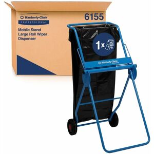 Kimberly-clark Professional - Kimberly Clark Professional Mobile Stand Large Roll Wiper Dispenser 6155 - Blue - Blue