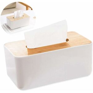 LANGRAY Wooden Rectangular Facial Tissue Box Cover Holder,Bamboo Removable Tissue Dispenser for Bathroom Vanity Countertop,Bedroom,Living Room,Kitchen