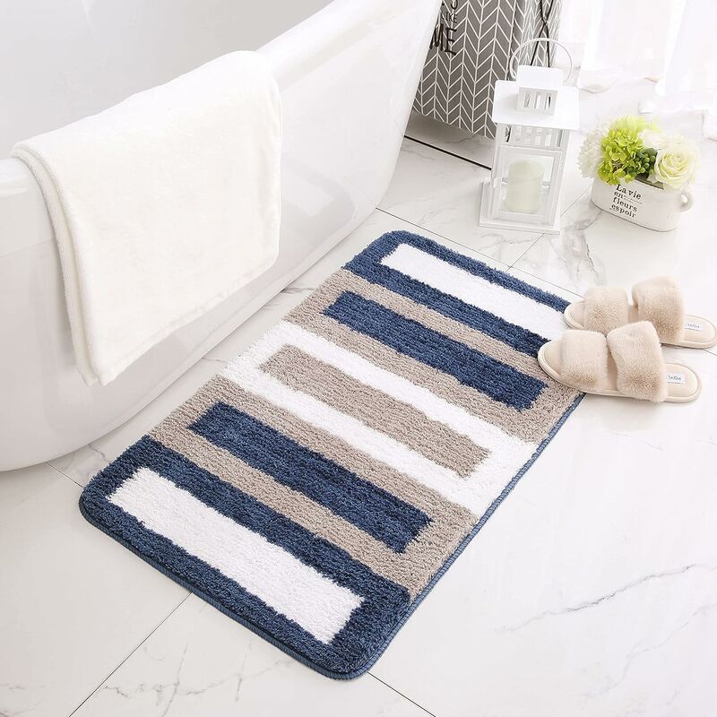 PESCE Bathroom Rug Non Slip Bath Rugs for Tub, Shower and Bath Room Floor Mats Water Absorbent Soft Microfiber Bath Carpet Machine Wash/Dry Bath Rug