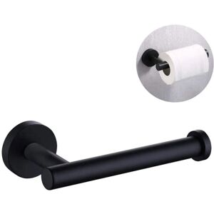 Linghhang - 1 pc Matte Black Stainless Steel Toilet Paper Holder, Semi-Open Toilet Paper Dispenser, Round Wall Mounted, Suitable for Bathroom and