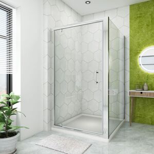 1000 x 800 mm Pivot Shower Enclosure Glass Screen Door Cubicle Panel 1000x800mm tray - Elegant