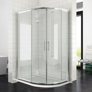 1000 x 800 mm Right Quadrant Shower Enclosure 6mm Sliding Glass Cubicle Door with Tray + Waste - Elegant