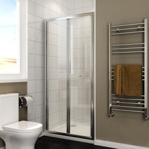 1000x800mm Bifold Shower Enclosure 1000mm Reversible Folding Glass Shower Cubicle Door with Shower Tray Set - Elegant