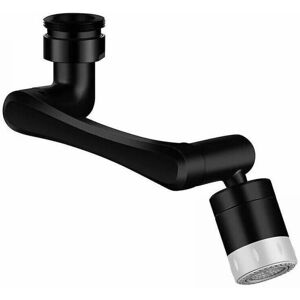 Cyslmuk - 1080 + 360 Degree Rotatable Faucet Aerator Black Bathroom Face Washing and Brushing Teeth Rotating Mechanical Extension Arm