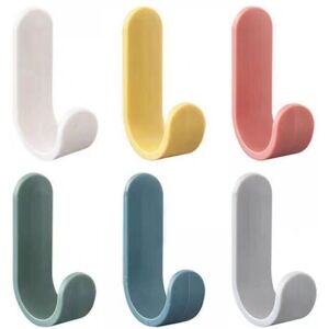 Cyslmuk - 12 Pcs Colorful Self Adhesive Hooks, Bathroom Self Adhesive Wall Hooks Towel Hooks