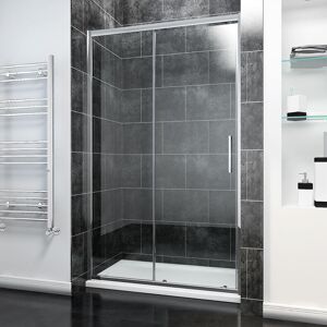 1200 x 800mm Sliding Shower Door Modern Bathroom 8mm Easy Clean Glass Shower Enclosure Cubicle with Shower Tray and Waste - Elegant