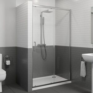Diamond - 1200 x 900mm Sliding Shower Door Enclosure 8mm Glass Panel Framed Tray & Waste
