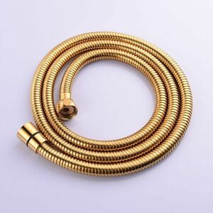 HOOPZI 1.5m(59-Inch) Anti-kink Flexible Gold Shower Hose Stainless Steel with Solid Brass Connector