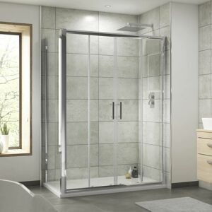 LUXURA 1700x800mm Sliding Shower Door Side Panel Framed Enclosure 6mm Glass Bathroom - Clear