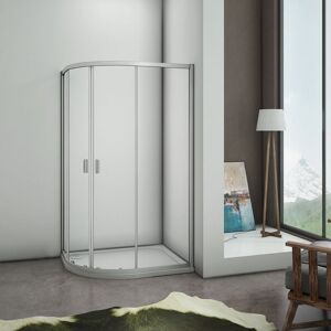 AICA SANITAIRE 900x760x1850mm New Walk In Quadrant Shower Enclosure Corner Glass Door Screen Cubicle
