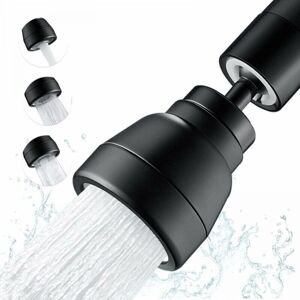 CYSLMUK 1PC 3 Mode Kitchen Faucet Sprayer, 360 Degree Kitchen Sink Sprayer, Black, Swivel Faucet Aerator, Universal Swivel Faucet Adapter