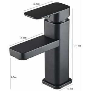 Dewdat - 1pc Black Waterfall Bathroom Faucet Single Handle Single Handle Bathroom Sink Faucet, Rv Basin Faucet